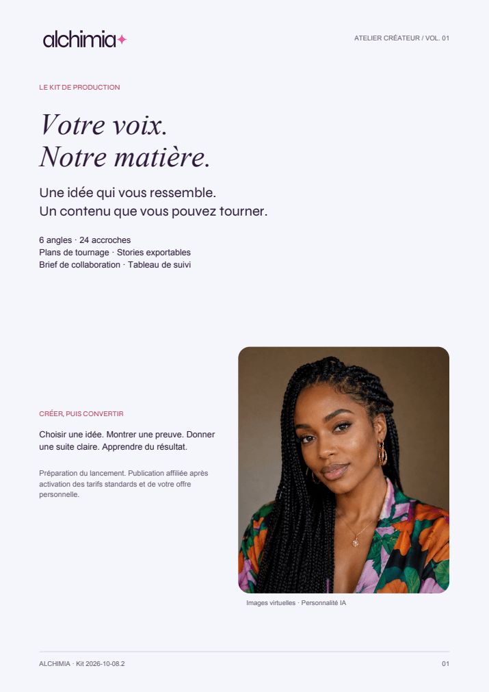 Couverture du guide de production créateur Alchimia